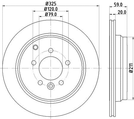 Land Rover Discovery III Brake Disc, Hella OEM, OEM SDB000634 - View 2