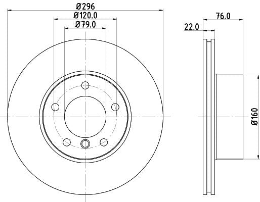 BMW 5 Brake Disc, Hella OEM, OEM 1163013 - View 4
