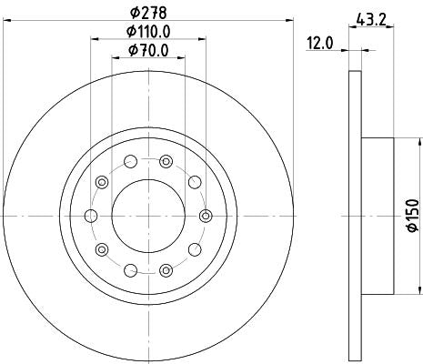 Hella Brake Disc for Alfa Romeo, FIAT & more, OEM quality, OEM 00K68249842AB - View 2
