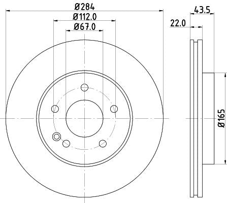 Mercedes-Benz C-Class Brake Disc, Hella OEM, OEM 2024210712 - View 4