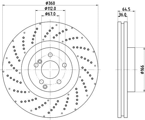Hella Brake Disc for Mercedes-Benz, OEM quality, OEM 0004212012 - View 4