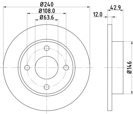 Hella Brake Disc for FORD, OEM quality, OEM 1006505 - View 2