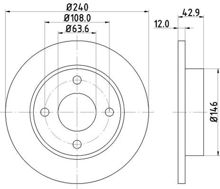 Hella Brake Disc for FORD, OEM quality, OEM 1006505 - View 2