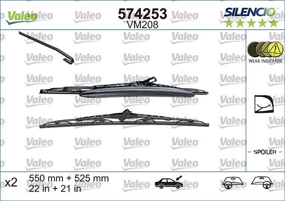 Alfa Romeo 156 Front Wiper Blade Set, Valeo OEM, OEM VM208, MPN 574253