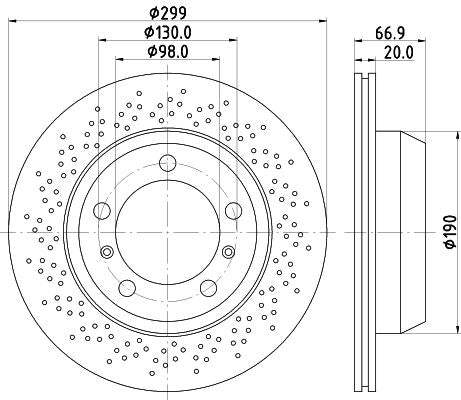 Hella Brake Disc for Porsche, OEM quality, OEM 98735240101 - View 4