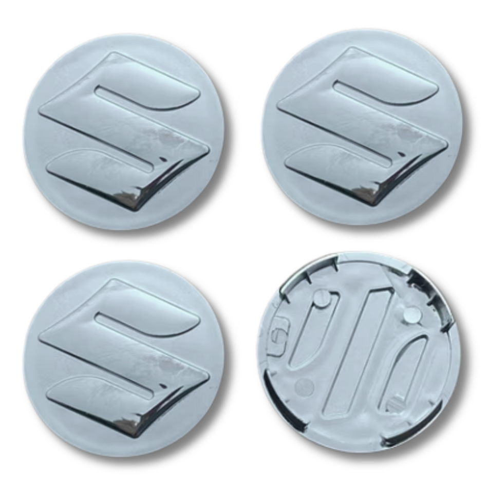 Suzuki 58mm Silver plastic Centre Caps Set, set of 4, OEM 43252-63J00