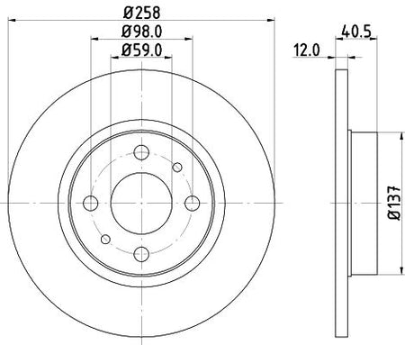 Hella Brake Disc for Lancia & FIAT, OEM quality, OEM 46554302 - View 4