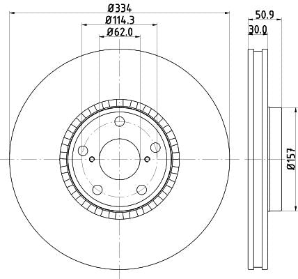 Hella Brake Disc for Lexus, OEM quality, OEM 4351622010 - View 3