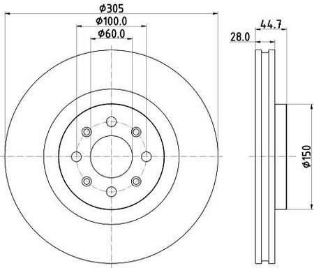 Hella Brake Disc for Abarth, OEM quality, OEM 50902166 - View 2