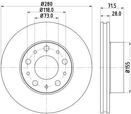 Hella Brake Disc for FIAT, Citroen & more, OEM quality, OEM 1607872180 - View 4