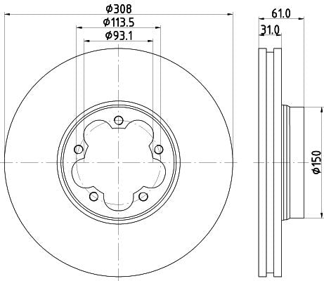 Hella Brake Disc for FORD & Ford Australia, OEM quality, OEM 1812200 - View 3