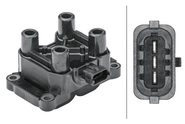 Chevrolet Zafira Ignition Coil, Hella OEM, OEM 93248876, MPN 5DA 358 168-491
