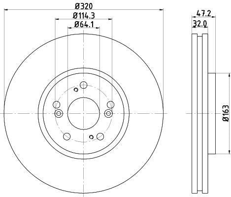 Hella Brake Disc for Honda, OEM quality, OEM 45251TL0G50 - View 2