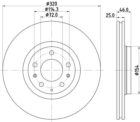 Mazda 6 Saloon Brake Disc, Hella OEM, OEM G31Y3325XA - View 4