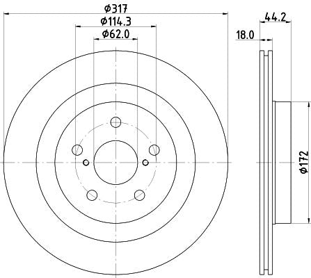 Toyota Rav 4 V Brake Disc, Hella OEM, OEM 4243142080 - View 3