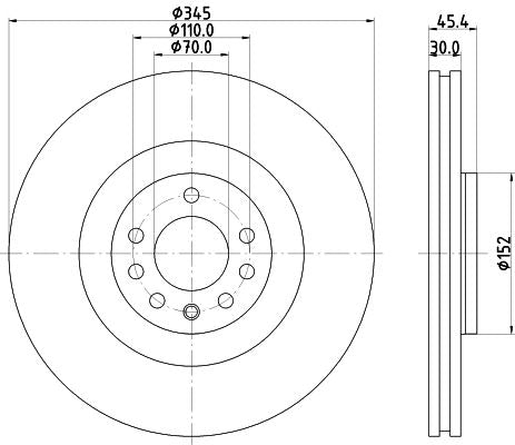 SAAB 9-3 Convertible Brake Disc, Hella OEM, OEM 569154 - View 3