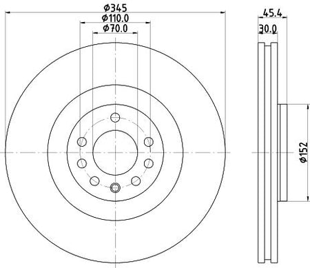 SAAB 9-3 Convertible Brake Disc, Hella OEM, OEM 569154 - View 3