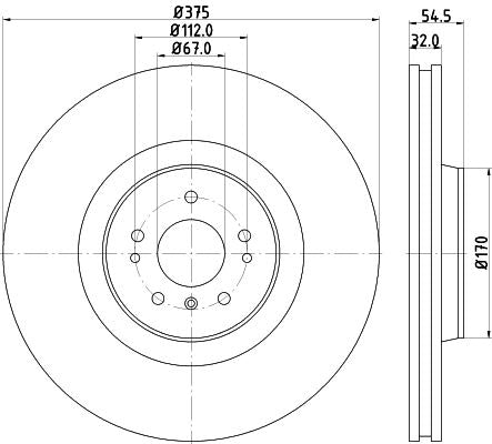 Hella Brake Disc for Mercedes-Benz, OEM quality, OEM 1644210612 - View 2