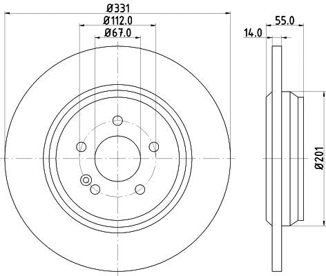 Mercedes-Benz M-Class Brake Disc, Hella OEM, OEM 1634230012 - View 3