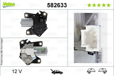 Valeo Rear Wiper Motor for Peugeot, OEM quality, OEM 6405JC, MPN 582633