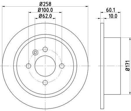 BMW 3 Touring Brake Disc, Hella OEM, OEM 1119581 - View 2