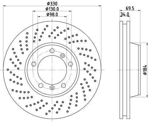 Hella Brake Disc for Porsche, OEM quality, OEM 95B615301 - View 4