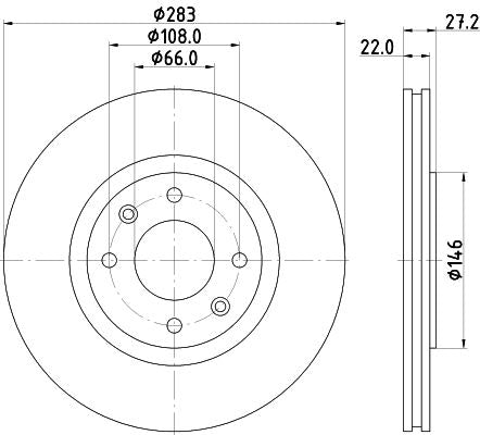 Hella Brake Disc for Citroen, OEM quality, OEM 00004249K4 - View 3