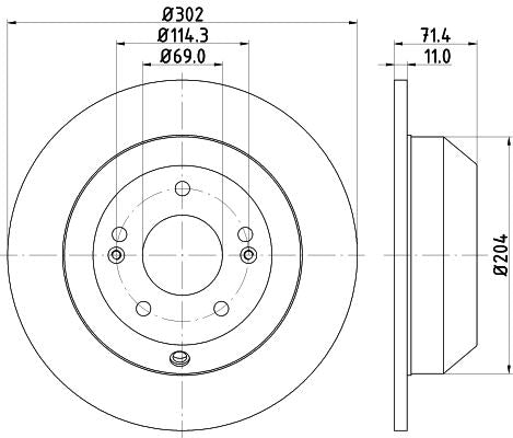 Hella Brake Disc for Hyundai & KIA, OEM quality, OEM 584112P000 - View 2