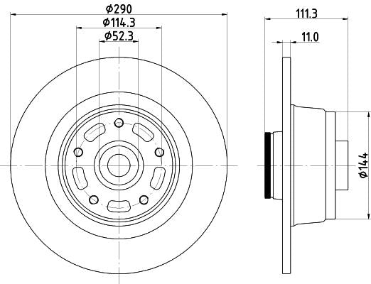 Renault Megane IV Hatchback Brake Disc, Hella OEM, OEM 432020912R, MPN 8DD 355 133-311