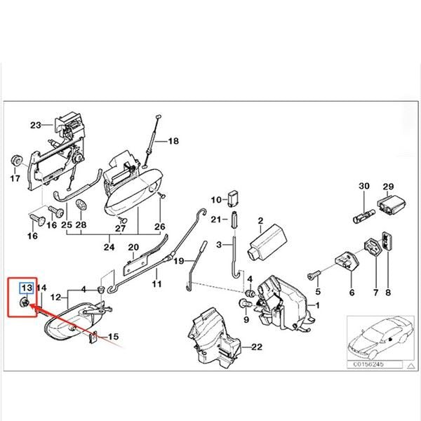 Interior Door Handle Screw Cap - for BMW - OEM 51218163829 | Eurowagens - View 2