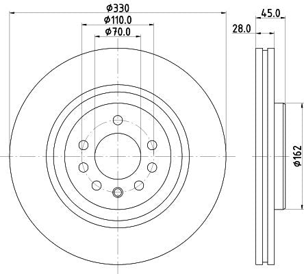 Vauxhall Corsavan Mk IV Brake Disc, Hella OEM, OEM 569129 - View 2