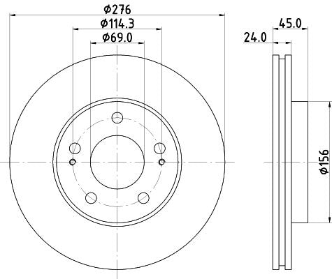 Hella Brake Disc for Mitsubishi, OEM quality, OEM MB618344 - View 2