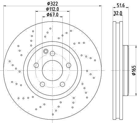 Mercedes-Benz CLS Brake Disc, Hella OEM, OEM 0004211812 - View 4