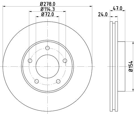 Hella Brake Disc for Mercury, FORD & more, OEM quality, OEM 1L841032AA - View 3