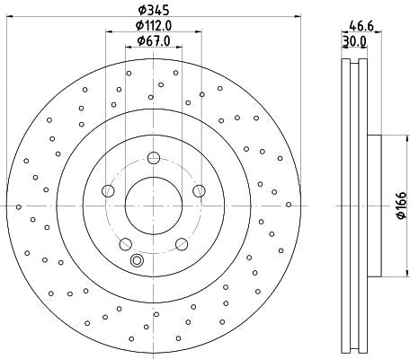 Mercedes-Benz C-Class Brake Disc, Hella OEM, OEM 2034210912 - View 2