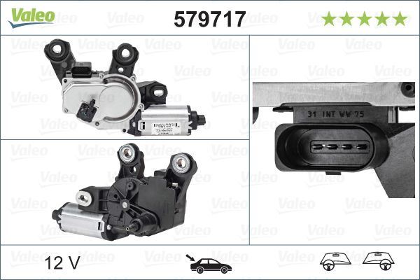 Valeo Rear Wiper Motor for Audi, OEM quality, OEM 4G9955711A, MPN 579717