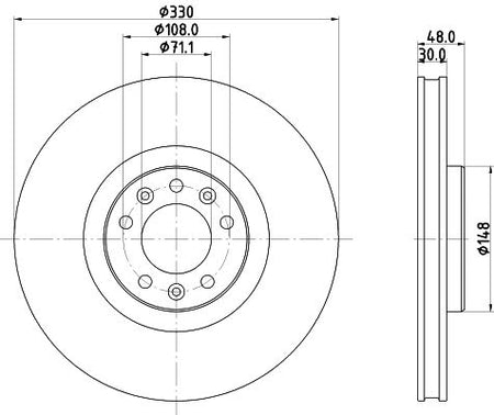 Hella Brake Disc for Peugeot, Citroen & more, OEM quality, OEM 1642761480 - View 2
