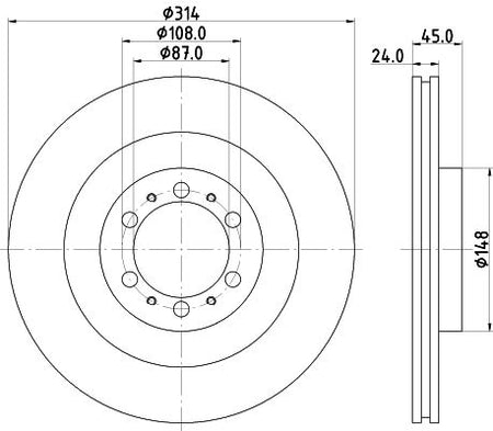 Mitsubishi L200 Brake Disc, Hella OEM, OEM MB699716 - View 3
