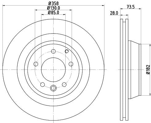 Hella Brake Disc for Porsche & AUDI, OEM quality, OEM 7L8615601 - View 2