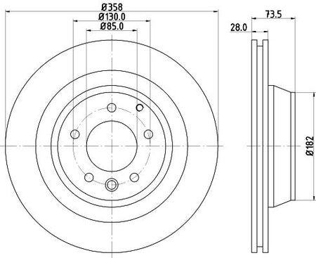 Hella Brake Disc for Porsche & AUDI, OEM quality, OEM 7L8615601 - View 2