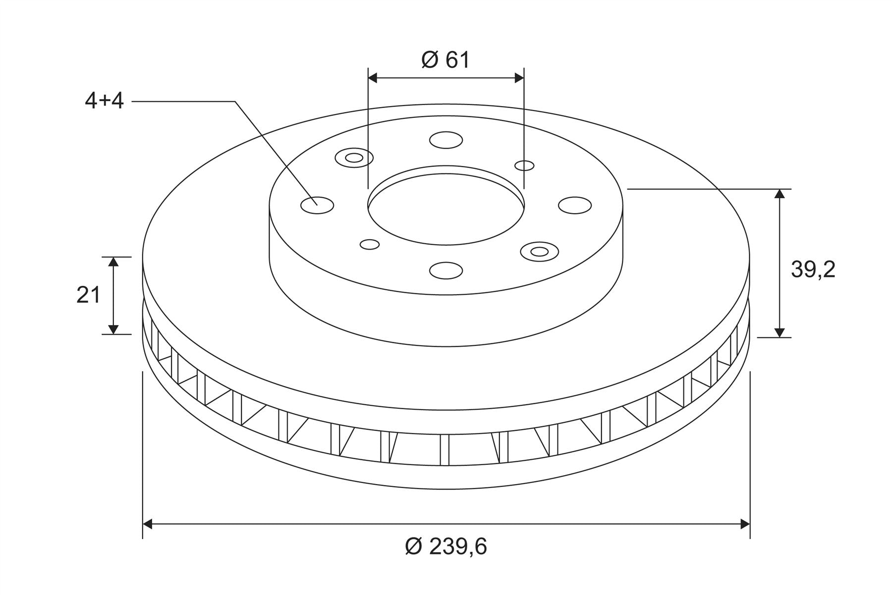 Honda Logo Front Brake Disc Set, Valeo OEM, OEM 45251-S50-G00 - View 3
