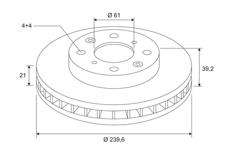 Honda Logo Front Brake Disc Set, Valeo OEM, OEM 45251-S50-G00 - View 3