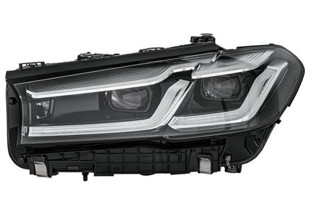BMW 5 Series G30 G31 Left Headlight, Hella OEM, OEM 63119479263, MPN 1LX 015 449-431