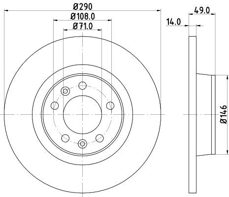 Hella Brake Disc for FIAT, Peugeot & more, OEM quality, OEM 1611841080 - View 3