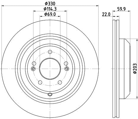 Hella Brake Disc for KIA & Genesis, OEM quality, OEM 58411J5250 - View 2