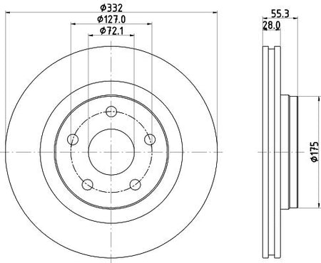 JEEP Wrangler III Brake Disc, Hella OEM, OEM 68040177AA - View 2