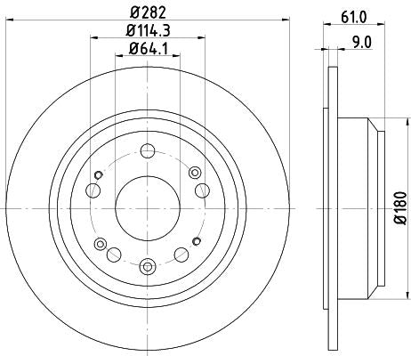 Honda Stepwgn Brake Disc, Hella OEM, OEM 42510SCPW00 - View 3