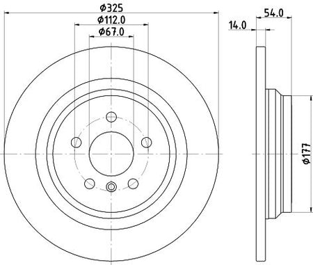 Mercedes-Benz M-Class Brake Disc, Hella OEM, OEM 1664230012 - View 2