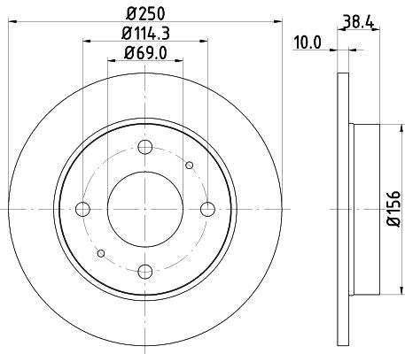 Mitsubishi Colt VI Brake Disc, Hella OEM, OEM 4544200072 - View 4