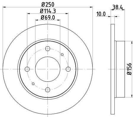 Mitsubishi Colt VI Brake Disc, Hella OEM, OEM 4544200072 - View 4